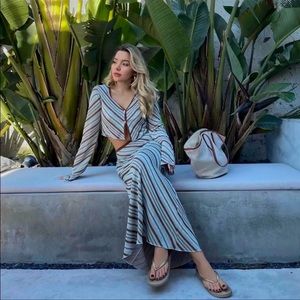 Zara Stripe Knit Top & Skirt Co Ord Set